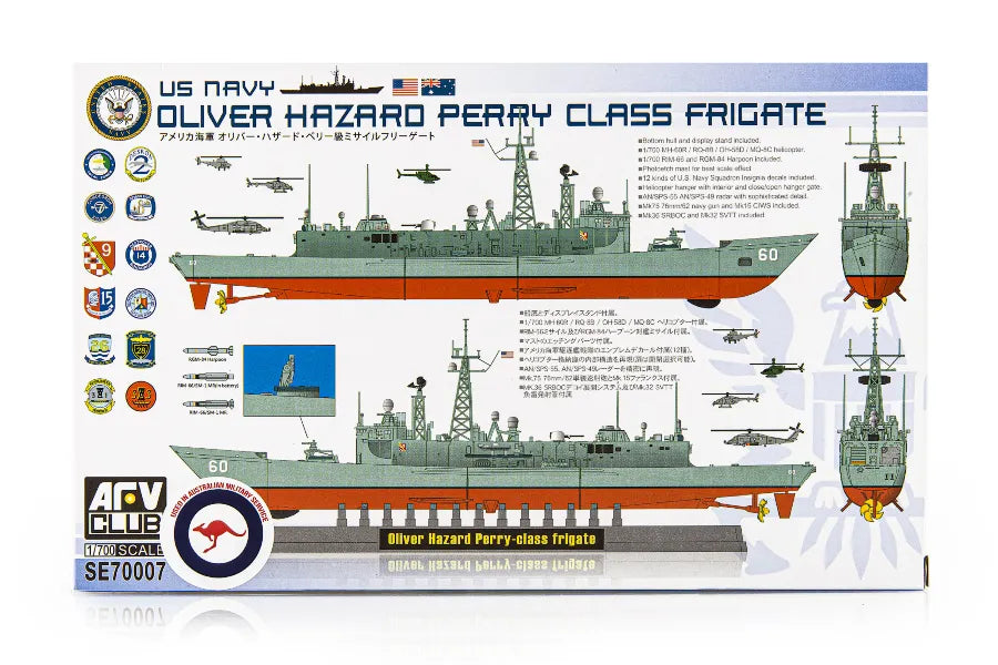 AFV Club SE70007 1/700 Oliver Hazard Perry Class Frigate Scaled Plastic Model Kit w/Australian Decals