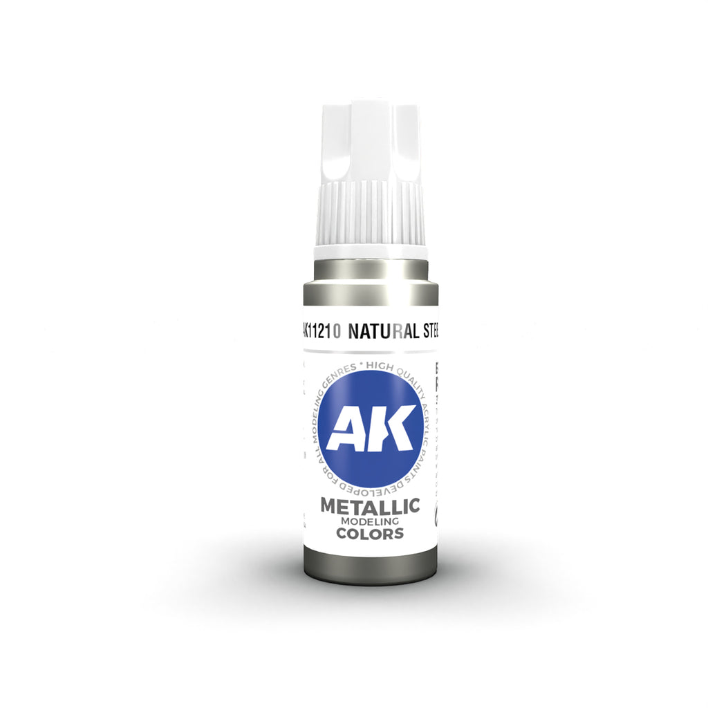 AK Interactive - AK11210 - 3Gen Acrylics - Natural Steel 17ml
