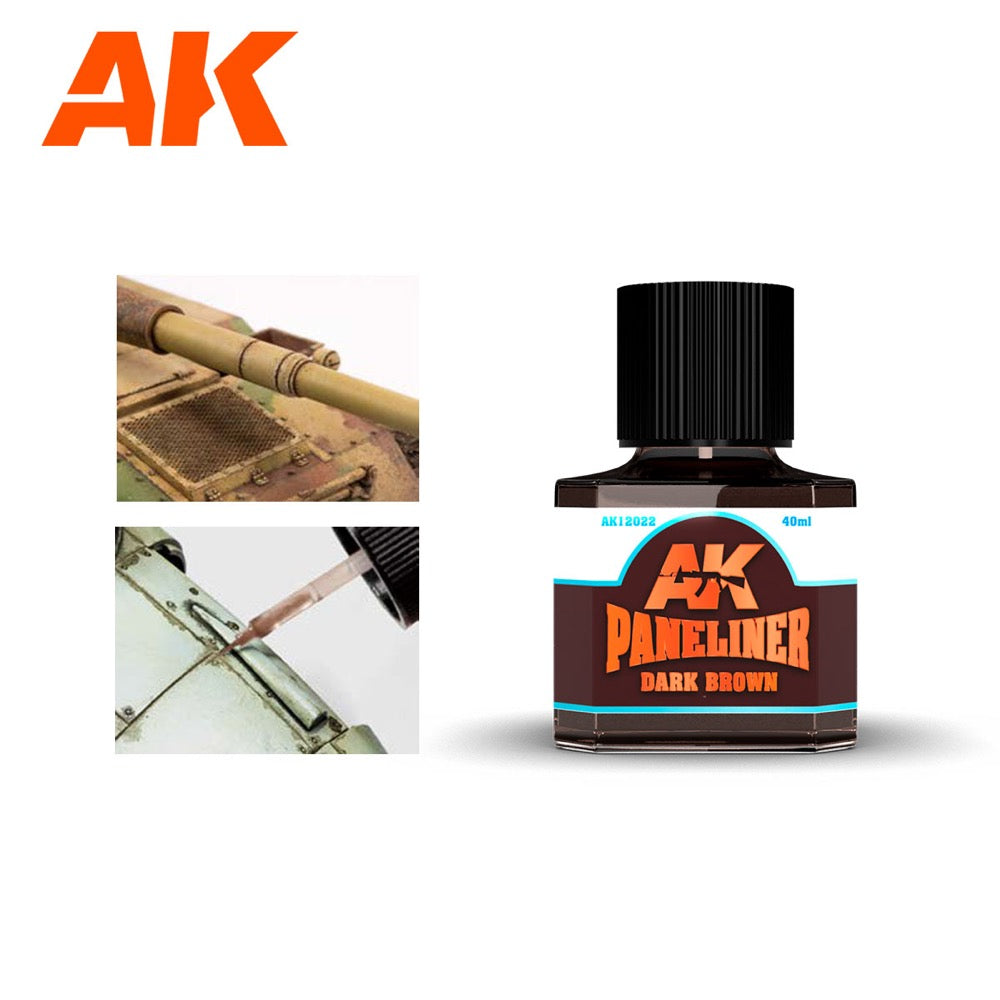 AK Interactive - AK12022 - Weathering - Dark Brown Paneliner 40ml
