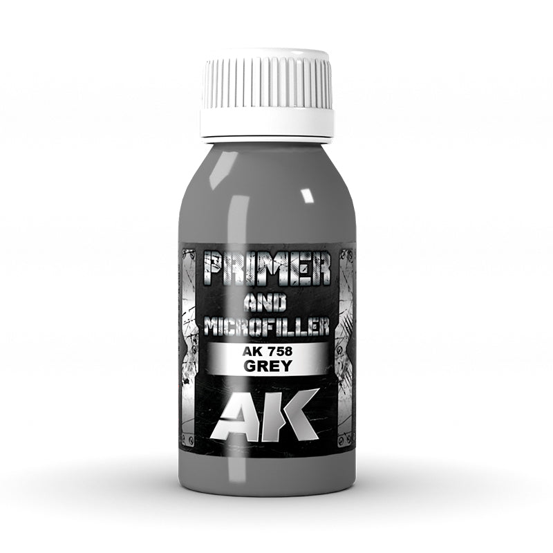 AK Interactive - AK758 - Metallics - Grey Primer And Microfiller 100ml
