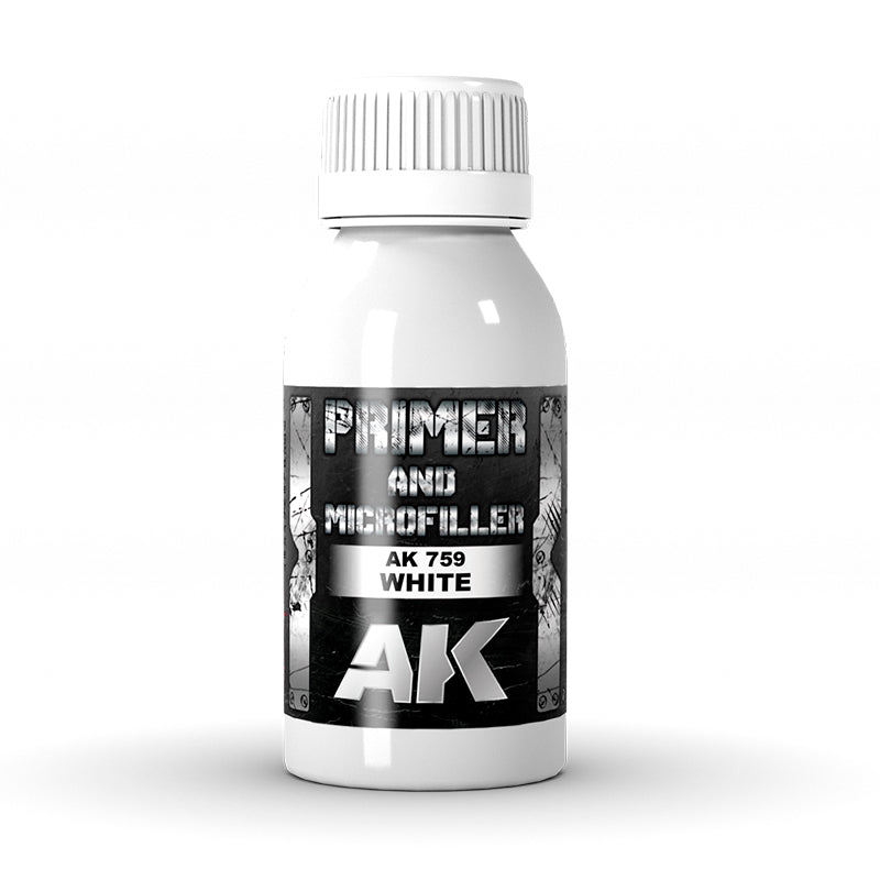 AK Interactive - AK759 - Metallics - White Primer And Microfiller 100ml