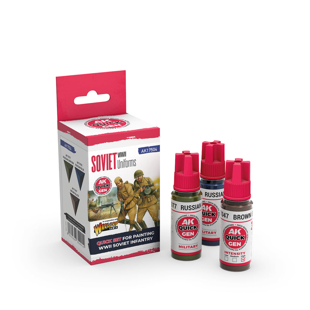 AK Interactive - AK17504 - Quick Gen Paints: Soviet Uniforms (Quick Gen Set)