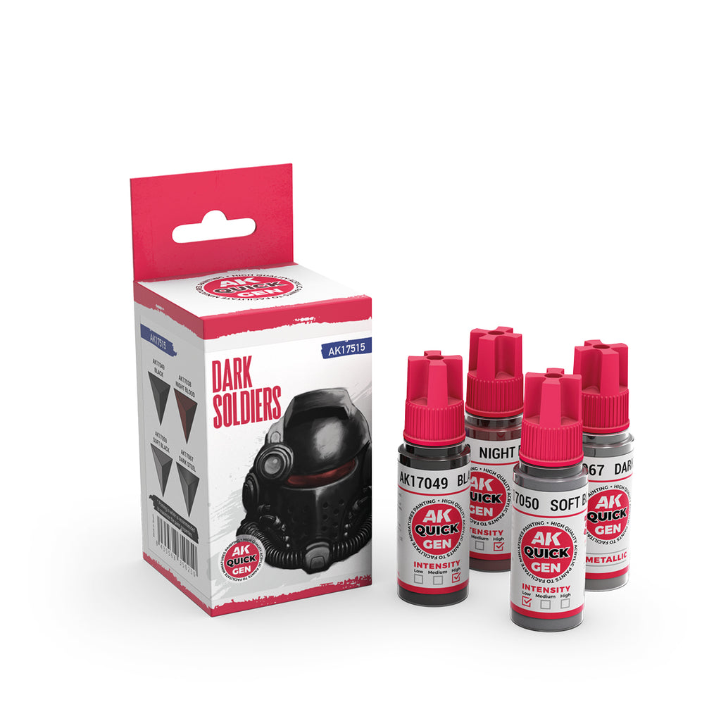 AK Interactive - AK17515 - Quick Gen Paints: Dark Soldiers (Quick Gen Set)