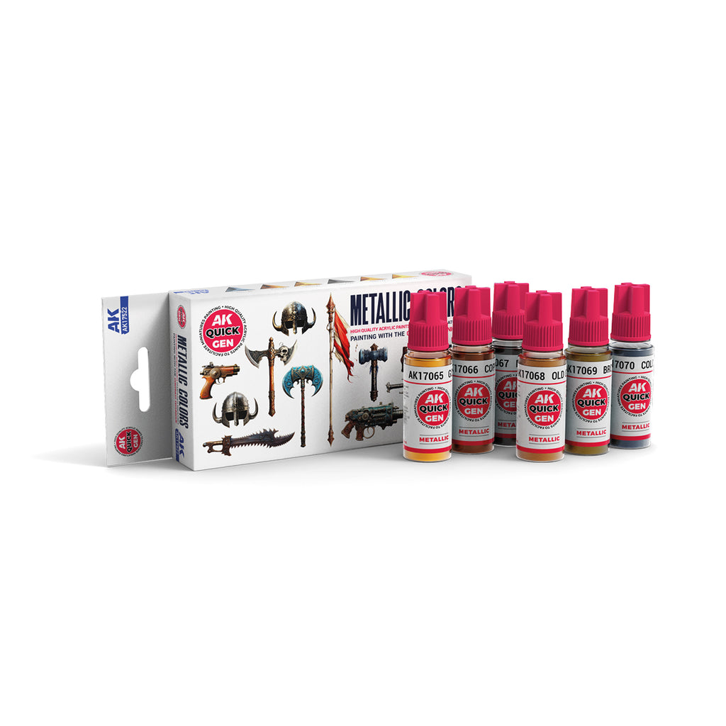 AK Interactive - AK17522 - Quick Gen Paints: Metallics (Quick Gen Set)