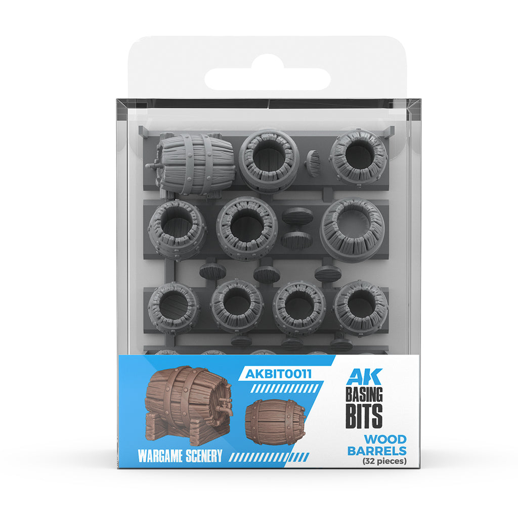 AK Basing Bits - Wood Barrels (32 Pieces)