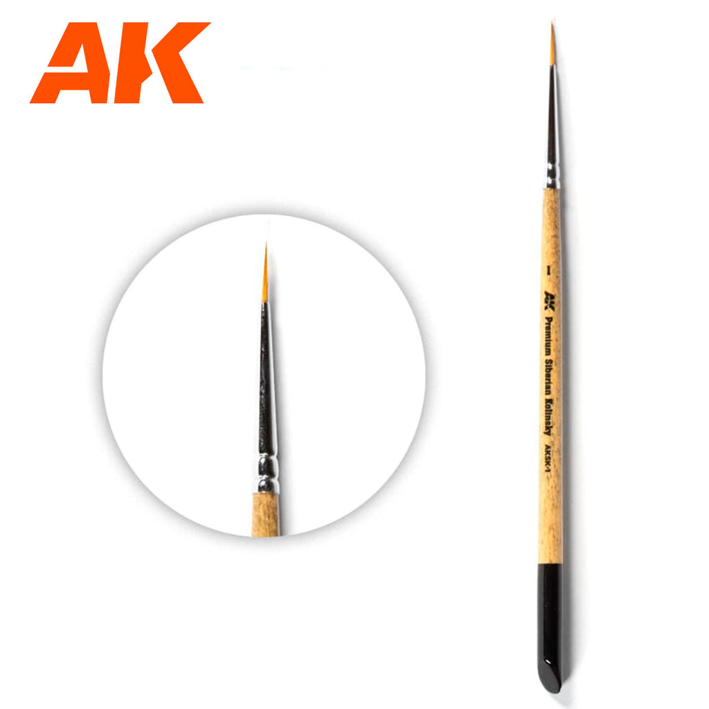 AK Interactive Premium Siberian Kolinsky Brush 1 - AKSK-1