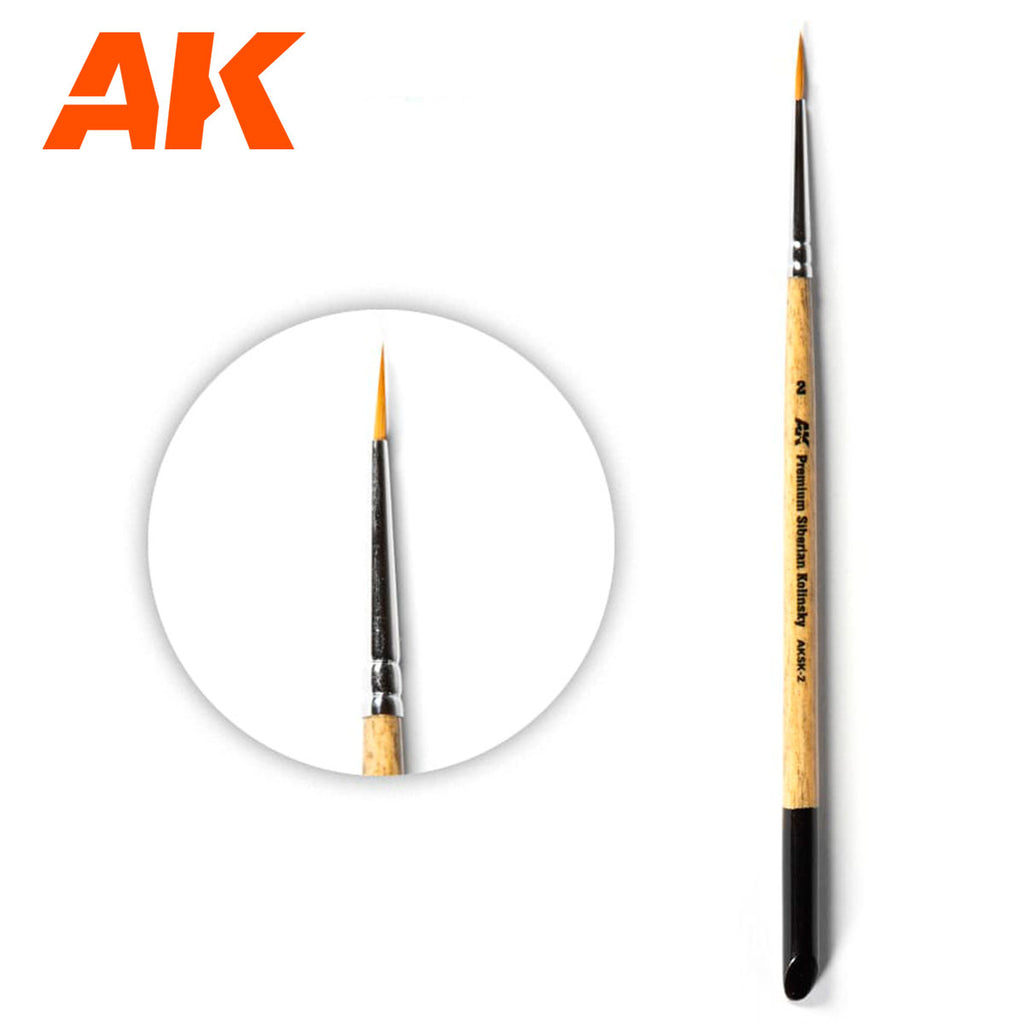 AK Interactive Premium Siberian Kolinsky Brush 2 - AKSK-2