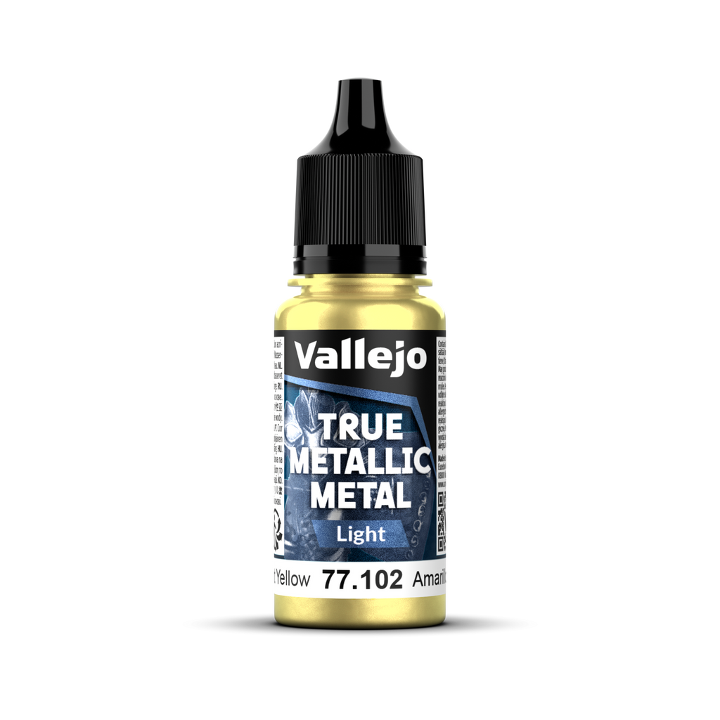 Vallejo - 77.102 - True Metallic Metal: Light - Radiant Yellow 18 ml