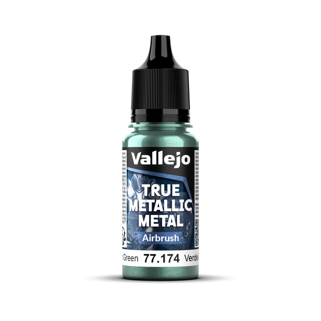 Vallejo - 77.174 - True Metallic Metal: Airbrush - Dusken Green 18 ml