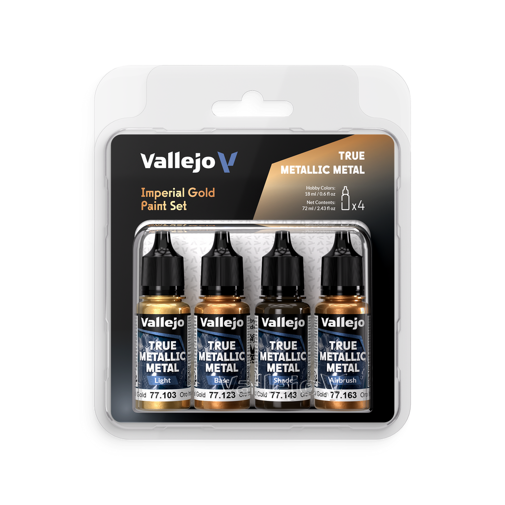 Vallejo - True Metallic Metal Imperial Gold - 4 Colour Paint Set