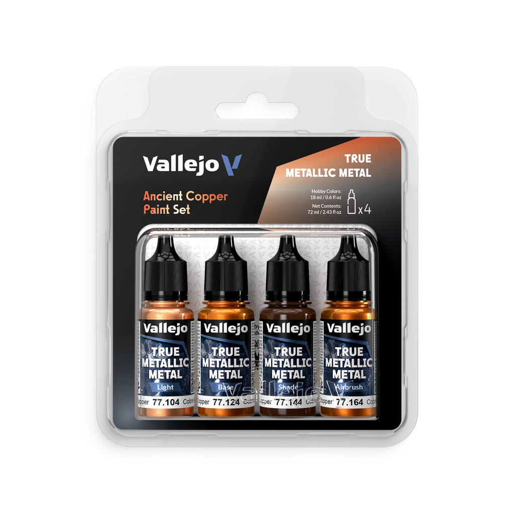 Vallejo - True Metallic Metal Ancient Copper - 4 Colour Paint Set