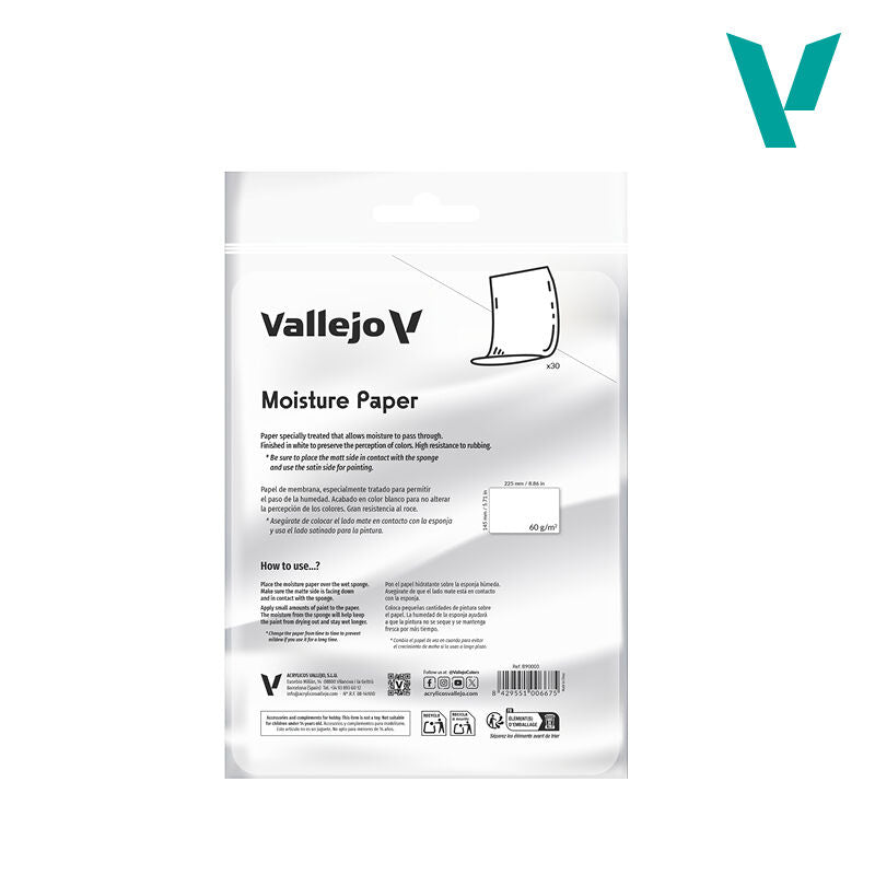 Vallejo Wet Palette Moisture Paper Sheets (30) - AVB90003