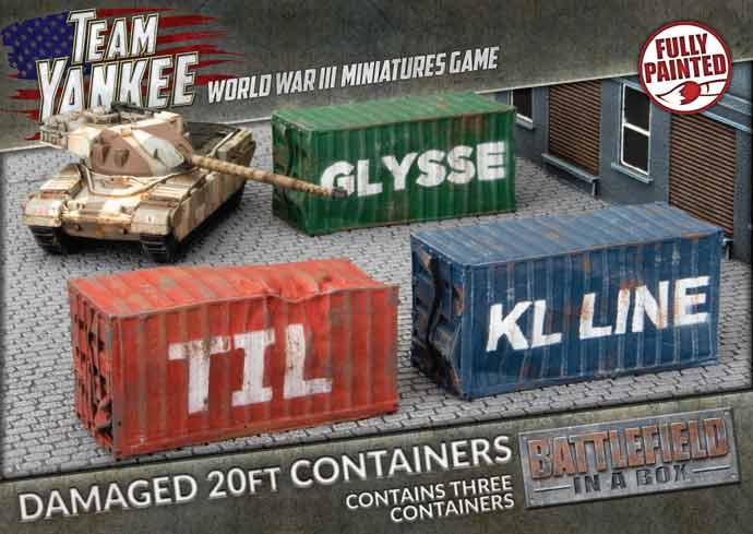 Battlefield in a Box - Modern: 20ft Shipping Containers - Damaged (x3) - BB254