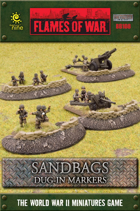 Battlefield in a Box - BB108 - Defences: Sandbags - Dug In Markers (x4)