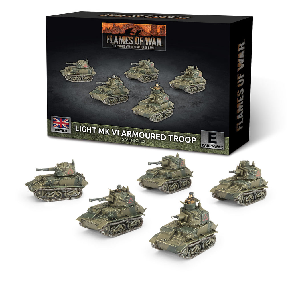 Flames of War - BBX82 -  British: Vickers Light Mk VI Troop (x5, Plastic)