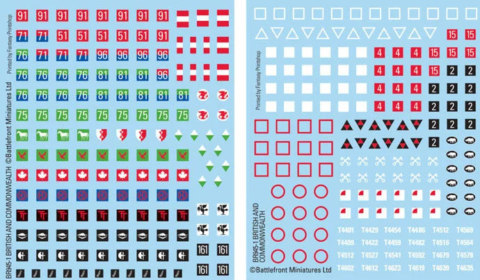 Flames of War: British and Commonwealth Decals (x4)