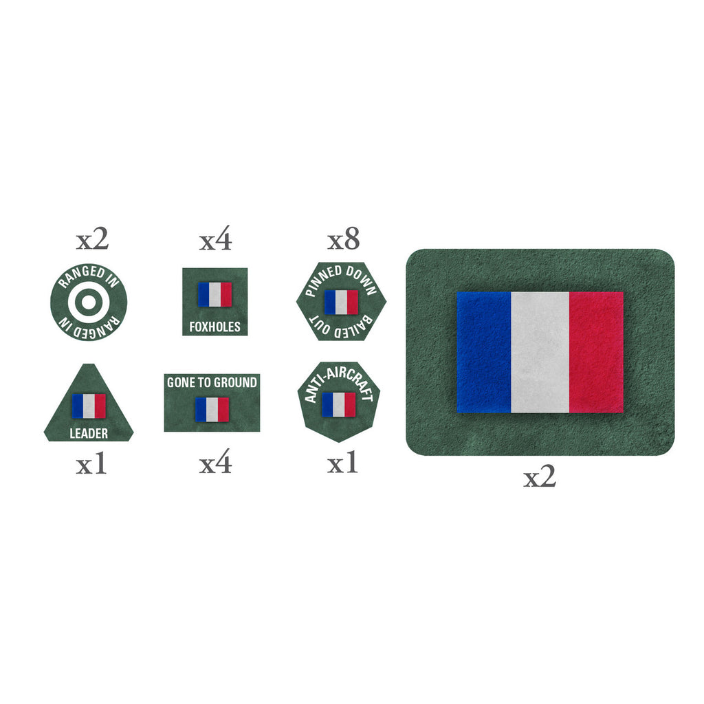 Flames of War - FR901 - French: EW Tokens (x20) and Objectives (x2)