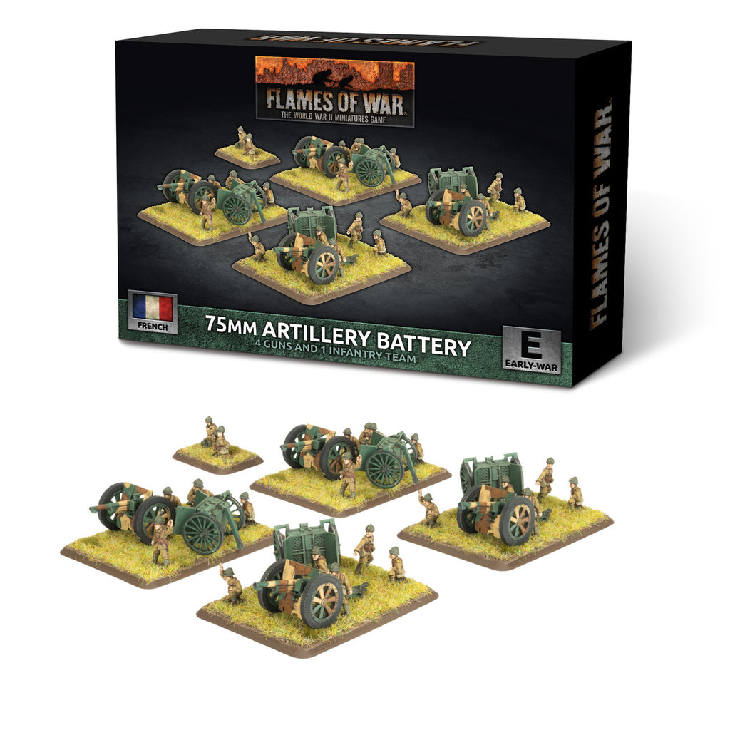 Flames of War - FRX16 - French: 75mm mle 1897 Gun Battery (x4 guns)