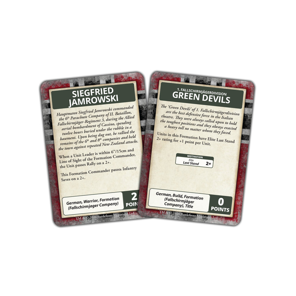 Flames of War: German: Liberation of Italy German Command Cards (x47 Cards) - FW278GC