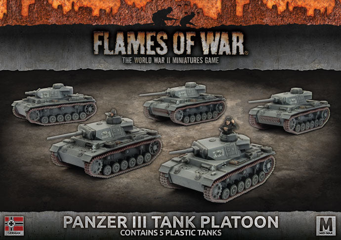 Flames of War - GBX105 - Germans: Panzer III Tank Platoon (x5 Plastic)