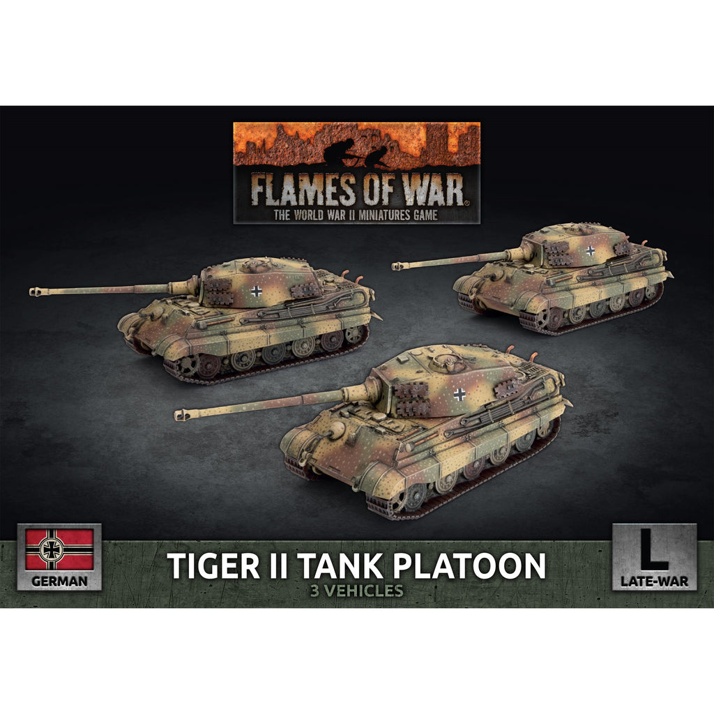 Flames of War - BFGBX178 - German: Tiger II (8.8cm) Tank Platoon (3x Plastic)