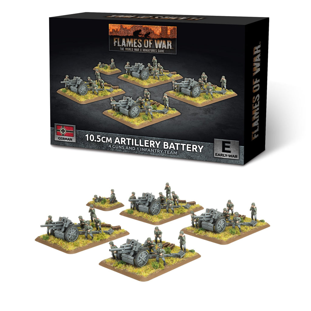 Team Yankee WWIII - GBX205 - German: 10.5cm Artillery Battery (Early) (x4 guns Plastic)