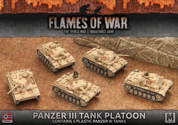 Flames of War - GBX96 - Germans: Panzer III Tank Platoon (Plastic)