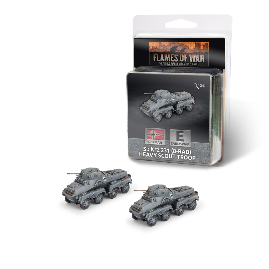 Flames of War - GE339 - German: Sd Kfz 231 (8-rad) Heavy Scout Troop (x2)