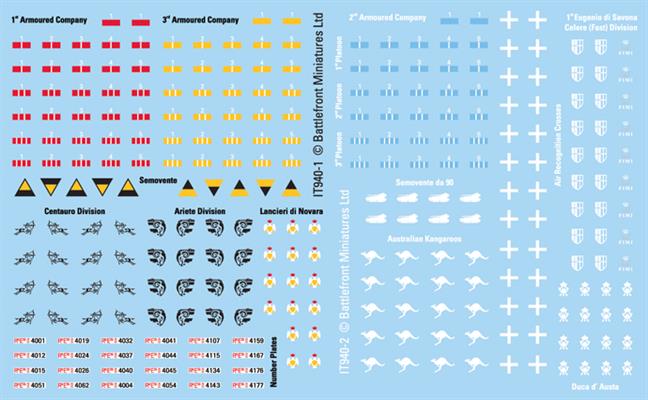 Flames of War - IT940 - Italian Decals (x4)