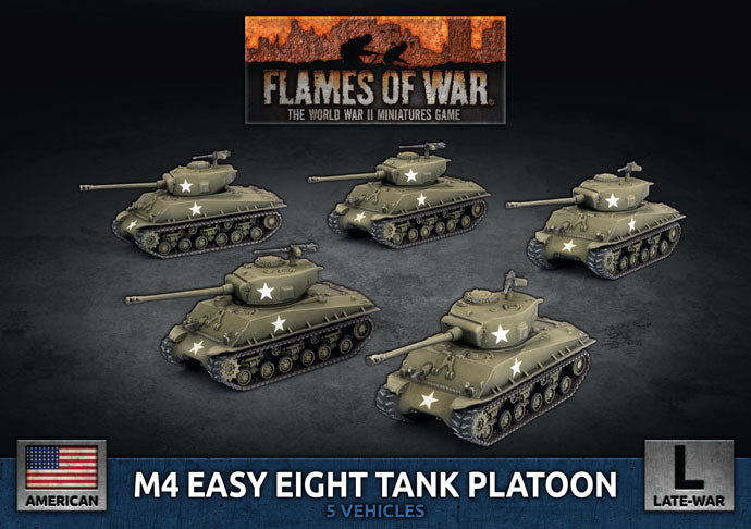 Flames of War - UBX91- American: M4 Easy Eight (76mm) Platoon (x5 Plastic)