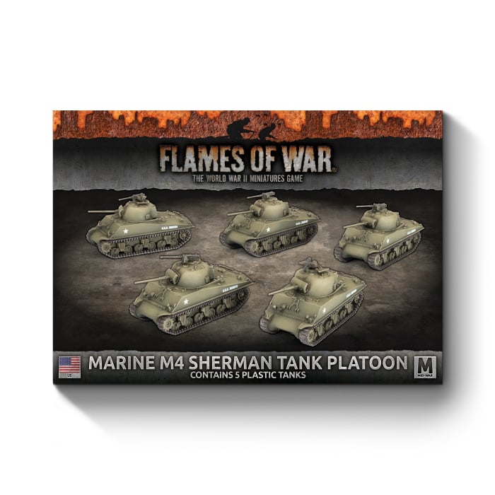 Flames of War - BFUBX99 - Flames of War: Marine M4 Sherman Platoon (x5 Plastic)