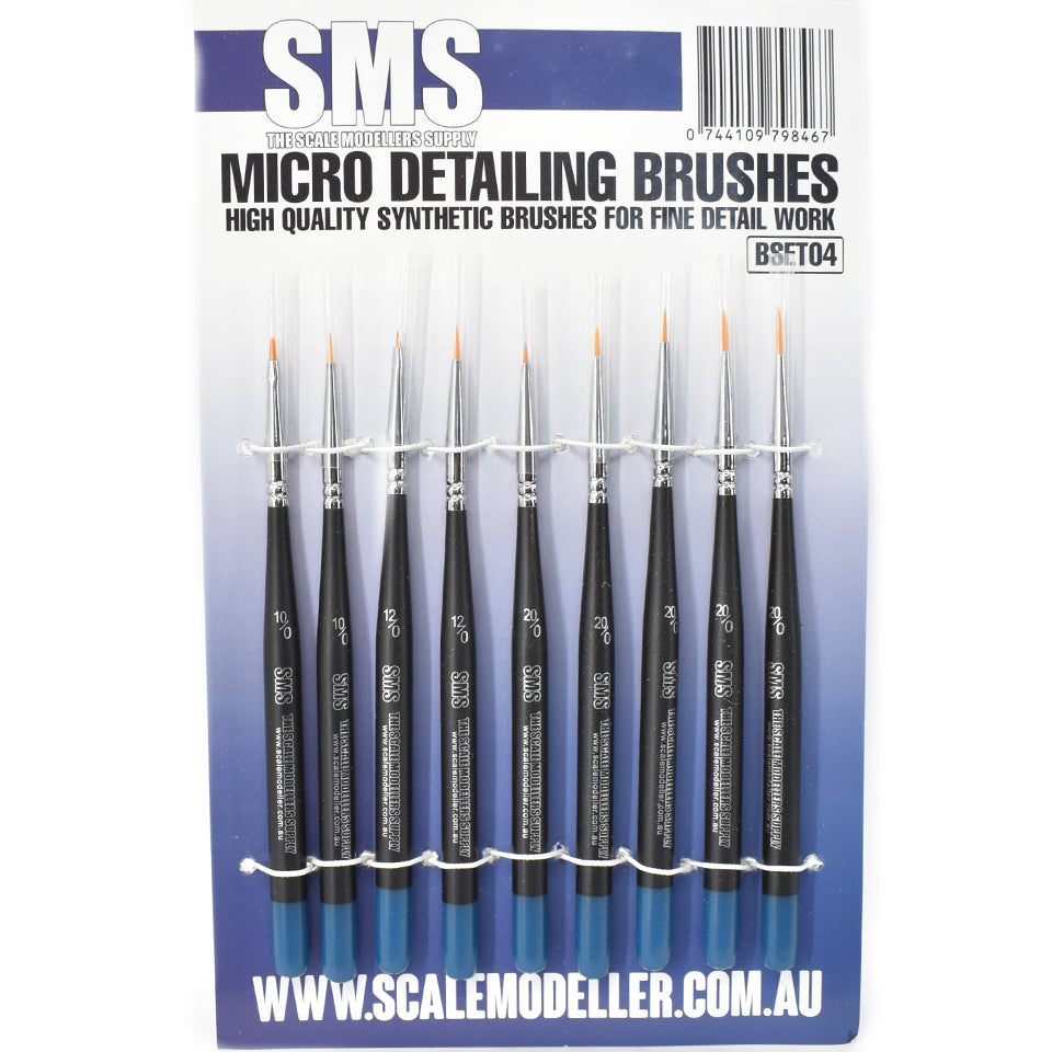 SMS - BSET04 - Synthetic 9X Micron Detailing Brush Set