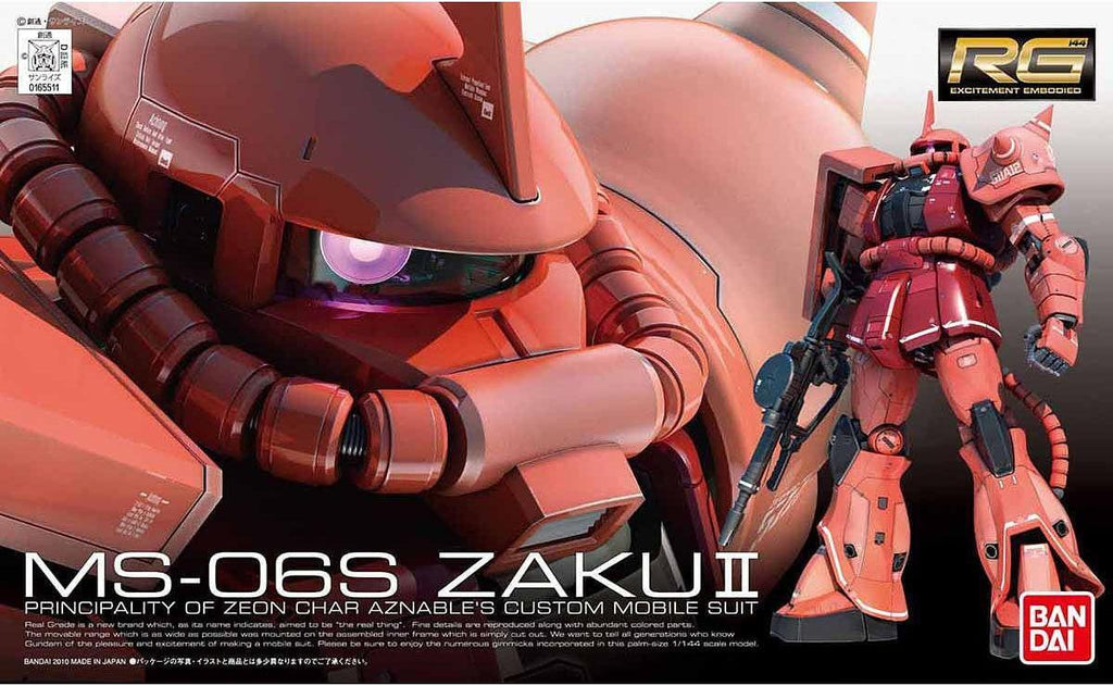 Bandai Gundam RG 1/144 MS-06S Zaku II Char Aznable's Custom Gunpla Model Kit G5061595