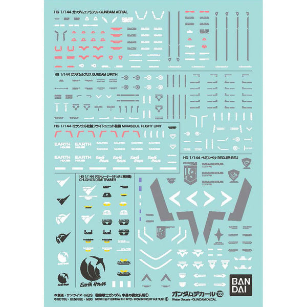 Bandai - GUNDAM DECAL 133 MOBILE SUIT GUNDAM THE WITCH FROM MERCURY MULTIUSE 1