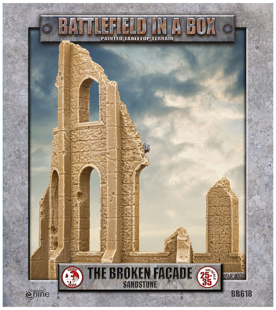 Battlefield in a Box - BB618 - Broken Facade- Sandstone