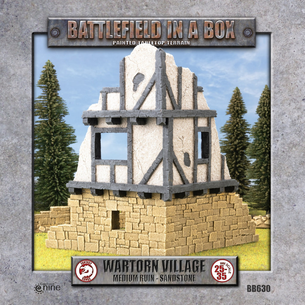 Battlefield in a Box - BB630 - Wartorn Village: Medium Ruin - Sandstone (x1)