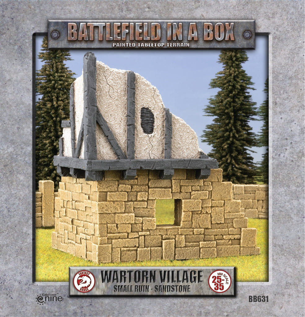 Battlefield in a Box - BB631 - Wartorn Village: Small Ruin - Sandstone (x1)