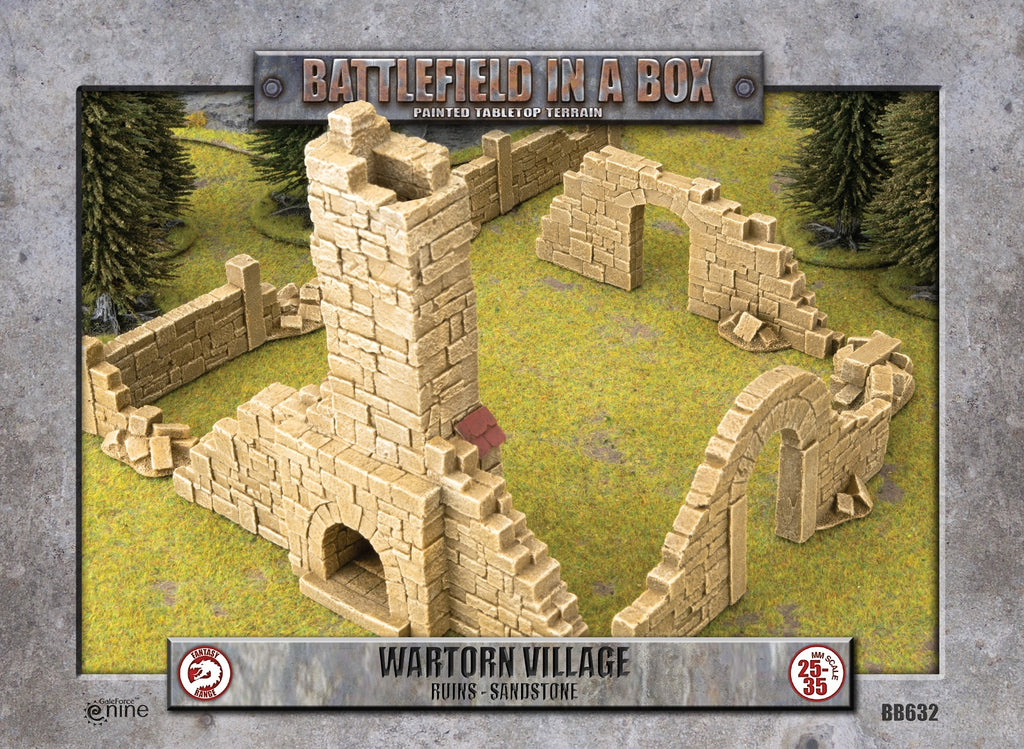 Battlefield in a Box - BB632 - Wartorn Village: Ruins - Sandstone (x8)