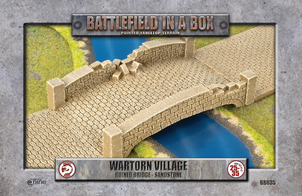 Battlefield in a Box - BB635 - Wartorn Village: Ruined Bridge - Sandstone (x1)