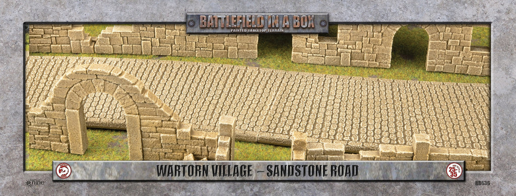 Battlefield in a Box - BB636 - Wartorn Village: Cobblestone Road - Sandstone (x6)