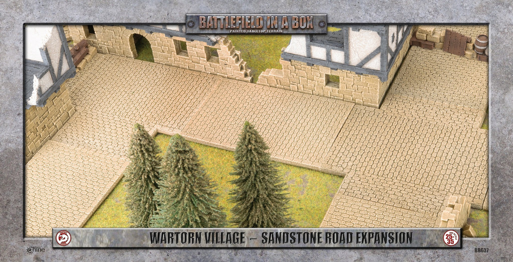 Battlefield in a Box - BB637 - Wartorn Village: Cobblestone Road Expansion - Sandstone (x6)