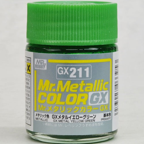 Mr Hobby - GX211 - Mr Metallic Color GX Yellow Green Lacquer Paint 18ml