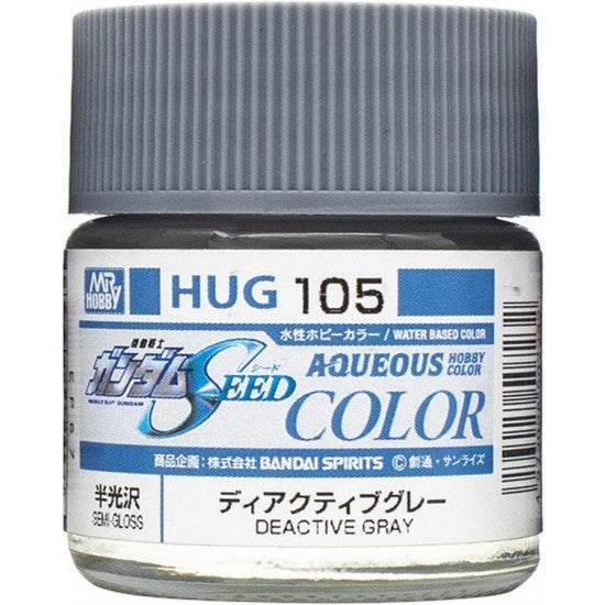 Mr Hobby - HUG105 - Aqueous Gundam Color - Gundam Seed Deactive Gray Semi Gloss - 10ml