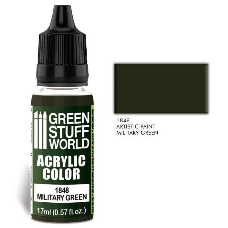 Green Stuff World - 1848 - Acrylic Color Military Green - 17ml