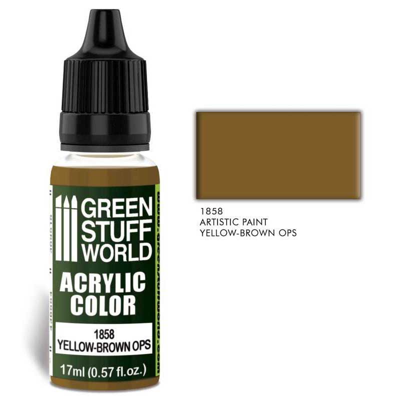 Green Stuff World - 1858 - Acrylic Color Yellow Brown Ops - 17ml