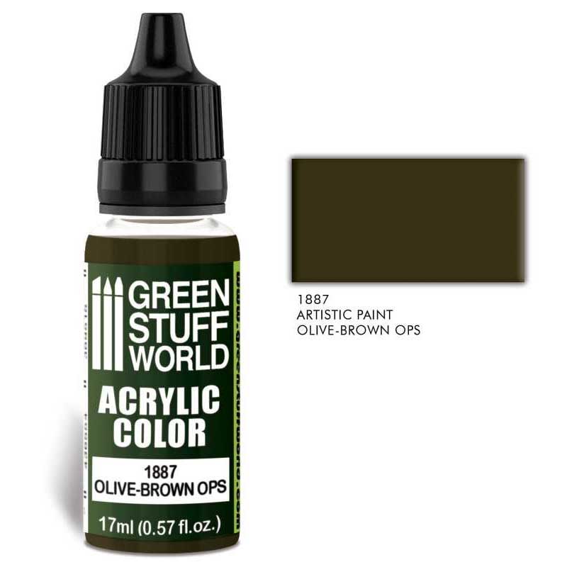 Green Stuff World - 1887 - Acrylic Color Olive-Brown Ops - 17ml