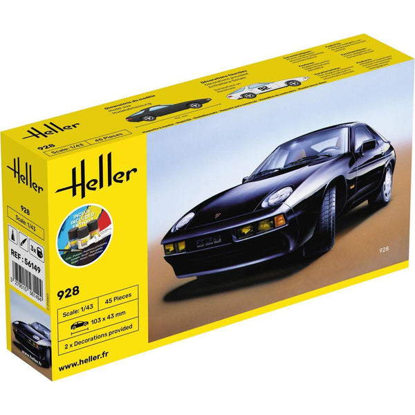Heller 1/43 Starter Kit Porsche 928 Includes: Cement Brush and Main Paints