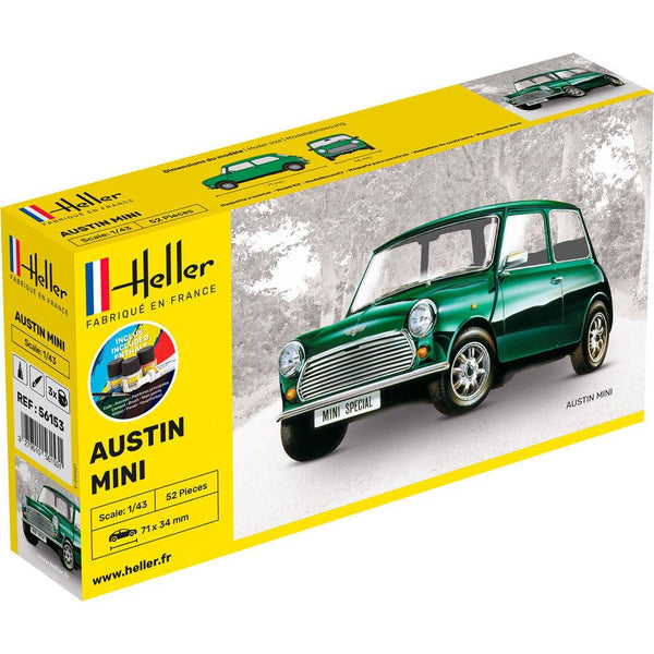 Heller 1/43 Starter Kit Austin Mini Includes: Cement Brush and Main Paints