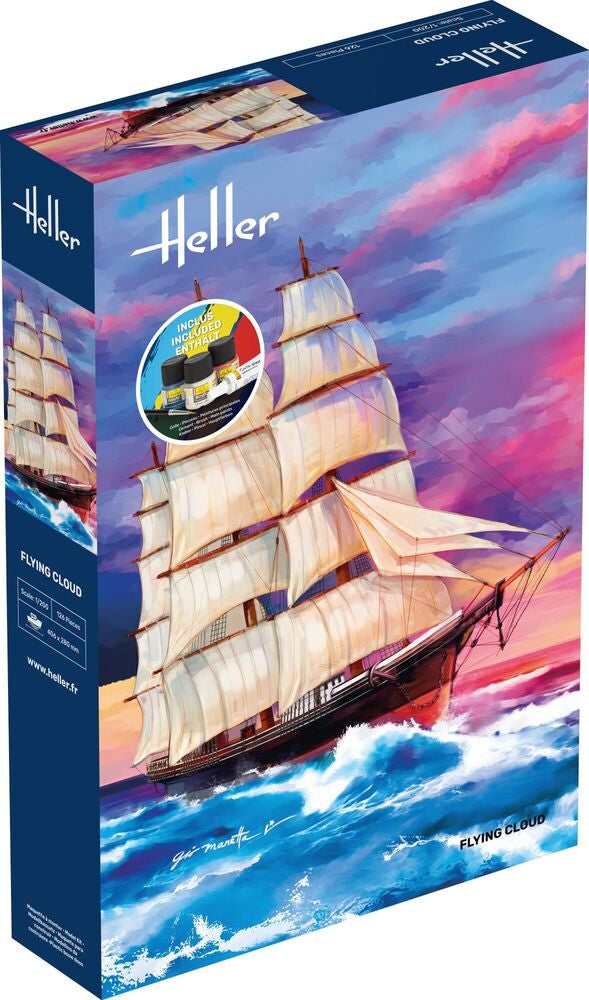 Heller 1/200 Starter Kit Flying Cloud Includes: Cement Brush and Main Paints