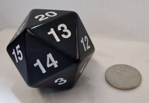 Koplow Games - Super Jumbo 55mm D20 Countdown Die - Black - 14796